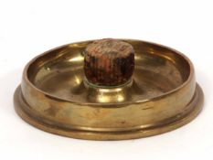 Brass pipe-smoker's ashtray fashioned from a 1918 4 1/2ins artillery shell, diam 13cms