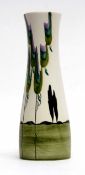 Radford vase painted with an Art Deco design of trees, 22 1/2 cms high
