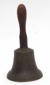 Vintage bronze hand bell, 30cms high