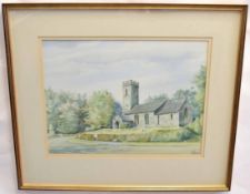 Roy Haydon, signed watercolour, "St Andrew's Church, Attlebridge", 35 x 47cms