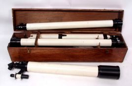 Mixed Lot: cased Japanese Astro astronomical telescope contained in a custom-built wooden carry case