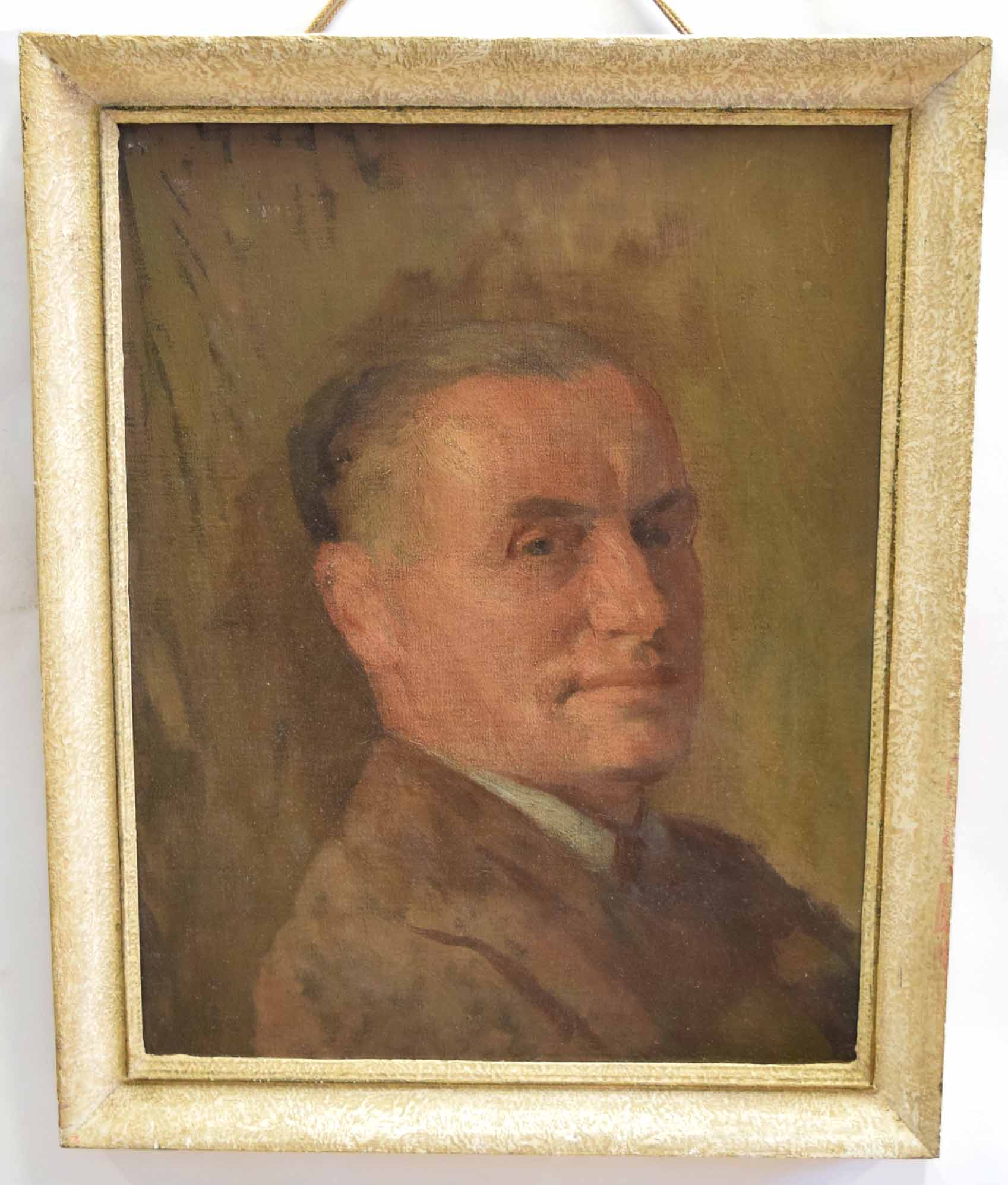 Early 20th century English School oil on canvas, Head and shoulders portrait of a gent, 44 x 34cms