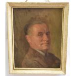 Early 20th century English School oil on canvas, Head and shoulders portrait of a gent, 44 x 34cms