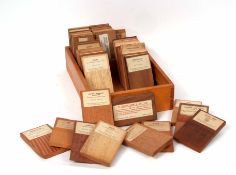 Mixed Lot: selection of assorted hardwood samples, most with applied paper labels including Podo,