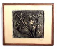 Martin Bloch, signed charcoal drawing, Flowers, 32 x 36cms