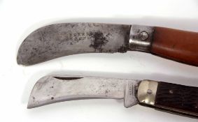 Mixed Lot: two various gardener's knives, each with folding blades including Pearson - Norwich and