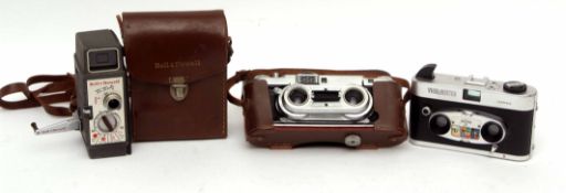 Mixed Lot: Edixa Stereo camera, together with a Viewmaster Stereo camera and a Bell & Howell 220,