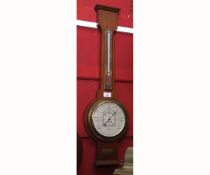 Mid-20th century mahogany cased aneroid wheel barometer, Short & Mason - London, "Stormoguide", case