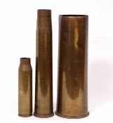 Mixed Lot: three various shell casings, the largest 1916, various dates and makers (3)