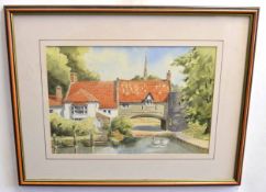 Pearce, signed watercolour, Pull's Ferry, 33 x 48cms