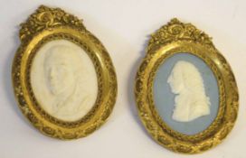 In the style of Wedgwood, two miniature plaques (2)