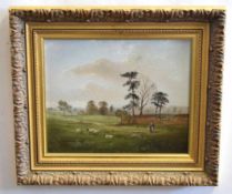 John Mace, monogrammed pair of oils on board, Country landscapes, 24 x 29cms (2)