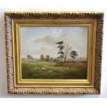 John Mace, monogrammed pair of oils on board, Country landscapes, 24 x 29cms (2)