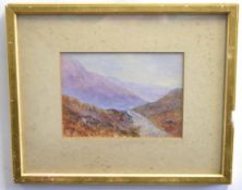 19th century English School watercolour, Moorland landscape with one other, (2)