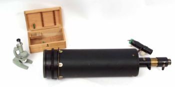 Mixed Lot: cased student's microscope, Regent, together with a home built celestial telescope,