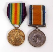 WWI pair comprising British War Medal and Victory Medal to 291827 Pte D Melvin, North'D Fus (2)