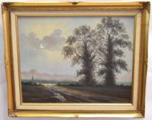 C Miller, signed oil on canvas, Country track, 40 x 50cms