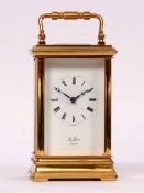 Modern lacquered brass carriage timepiece, St James - London, with lever platform escapement to a