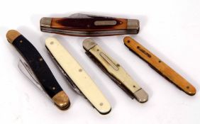 Mixed Lot: five various pocket knives including Old Timer and Witness, various dates and makers (5)