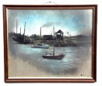 Edward Pococke, signed pen ink and watercolour, "Pull's Ferry, Norwich", 24 x 40cms