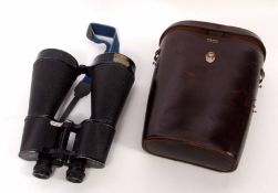 Second half of 20th century cased pair of binoculars, Hilkinson, 20x80, field 3.5, No 1224 of