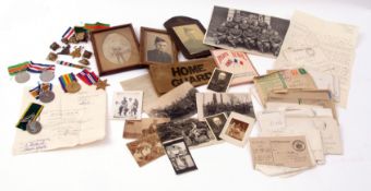 UK: Great War - Second World War family group of medals comprising British War medal and Victory