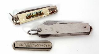 Mixed Lot: Government issue stainless steel clasp knife, 1945, Wade & Butcher, together with a