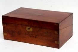 Late 19th century mahogany writing slope with brass mounts