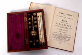 Early 20th century mahogany and line inlaid hydrometer, Loftus - 146 Oxford St, London, the hinged