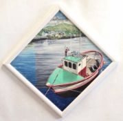 Kris Leach, signed and dated May 98, oil on board, "Castledown Trawler", 49 x 49cms