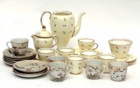 Wedgwood bone china part tea set with six coffee cups and saucers together with some Japanese tea
