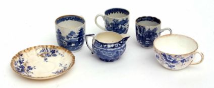 Collection of 18th century blue and white porcelain together with a 19th century Doulton cup and