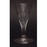 Small conical half fluted wine glass, spreading circular foot, 11 1/2 cm high