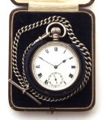 Second quarter of 20th century silver cased open face lever watch, S, 285736, the frosted and gilt