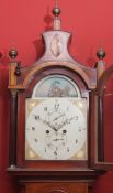 Early 19th century mahogany and boxwood line inlaid 8-day longcase clock, unsigned, the case with