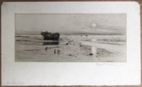 PERCY ROBERTSON, RE (1868-1934) "Old Fisher Boats"black and white etching, signed in pencil to lower
