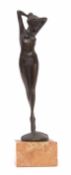 G Mariani signed bronze sculpture of female nude, 23cm high