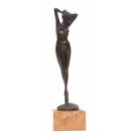 G Mariani signed bronze sculpture of female nude, 23cm high