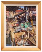 AR EDMAN O'AIVAZIAN, ROI, RSMA (born 1932) "Boatyard II" oil on canvas, signed and dated 2001