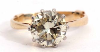 Single stone diamond ring, a round brilliant cut of approximately 1.90ct, colour L/M (estimated),