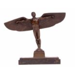 Peter Breuer, signed bronze study "Icarus", also with foundry marks to rim, 17 1/2 cm high