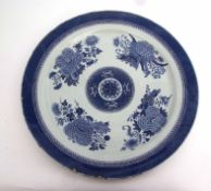 18th century Chinese charger exceptionally large decorated with a version of the FitzHugh pattern