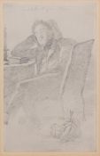 HENRY WYATT (1794-1840) Man asleep in a chair pencil drawing, inscribed "Executed at Gibraltar" 18 x