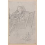 HENRY WYATT (1794-1840) Man asleep in a chair pencil drawing, inscribed "Executed at Gibraltar" 18 x