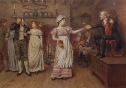 GEORGE GOODWIN KILBURNE, RBA, (1839-1924) "The Country Dance" watercolour, signed lower left 36 x