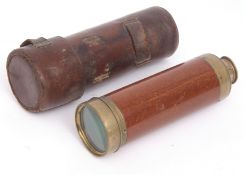 Mid-19th century mahogany and lacquered brass six-draw telescope, Banks, 441 Strand, London, of