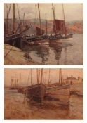TOM CLOUGH (1867-1943) Cornish harbour scenes two watercolours, both signed and dated 98 lower