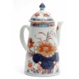 Late 18th/early 19th century Chinese porcelain chocolate or coffee pot and cover decorated in