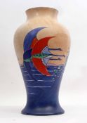 Impressive Wilkinson "Foam" vase, the baluster body with a geometric design of geese against a