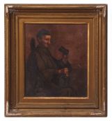 JOSIAH CLINTON JONES (1848-1936) A drinking monk oil on canvas, signed and dated 1884 lower left
